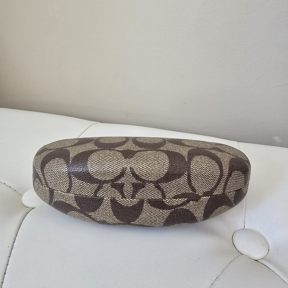 Coach Brown and Tan Signature Eyewear Case